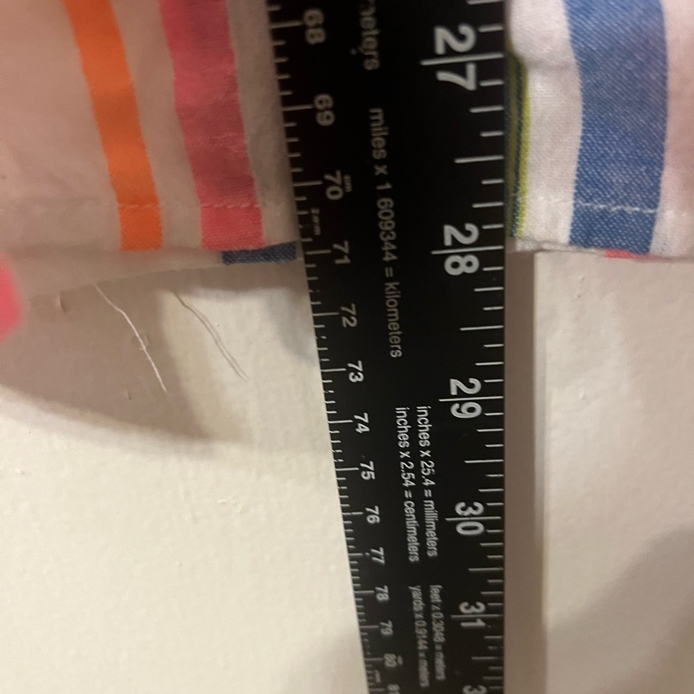 Talbots Xl Rainbow Stripe Tunic Top Button Front … - image 6